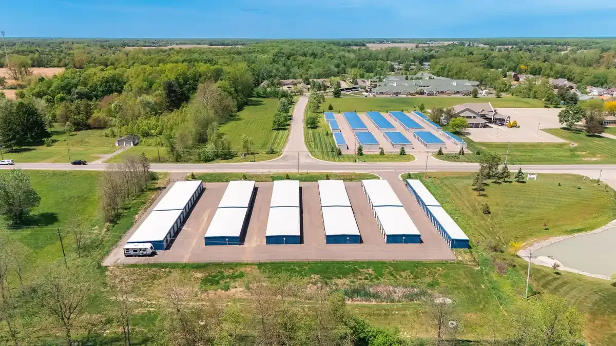 drone view facility picture of hartel legacy self storage