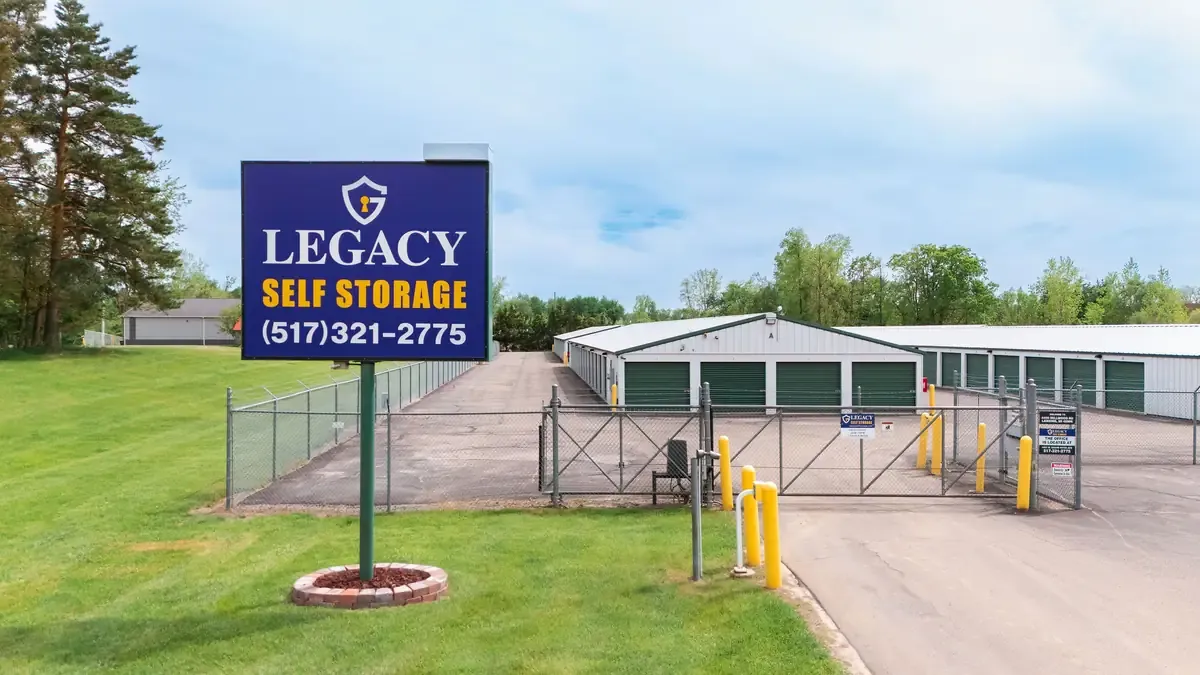 Legacy Self Storage Milwood facility entrance 
