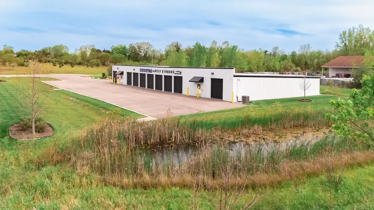 Legacy Self Storage Grand River drone view of units
