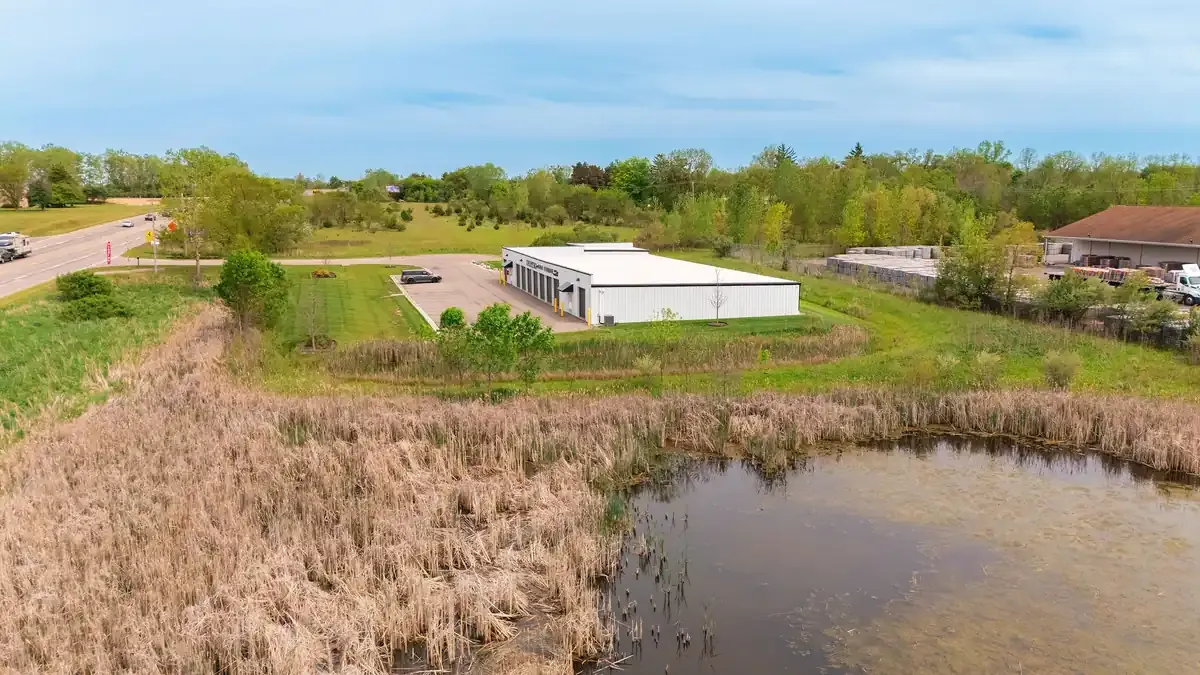 Legacy Self Storage Grand River drone view of facility 