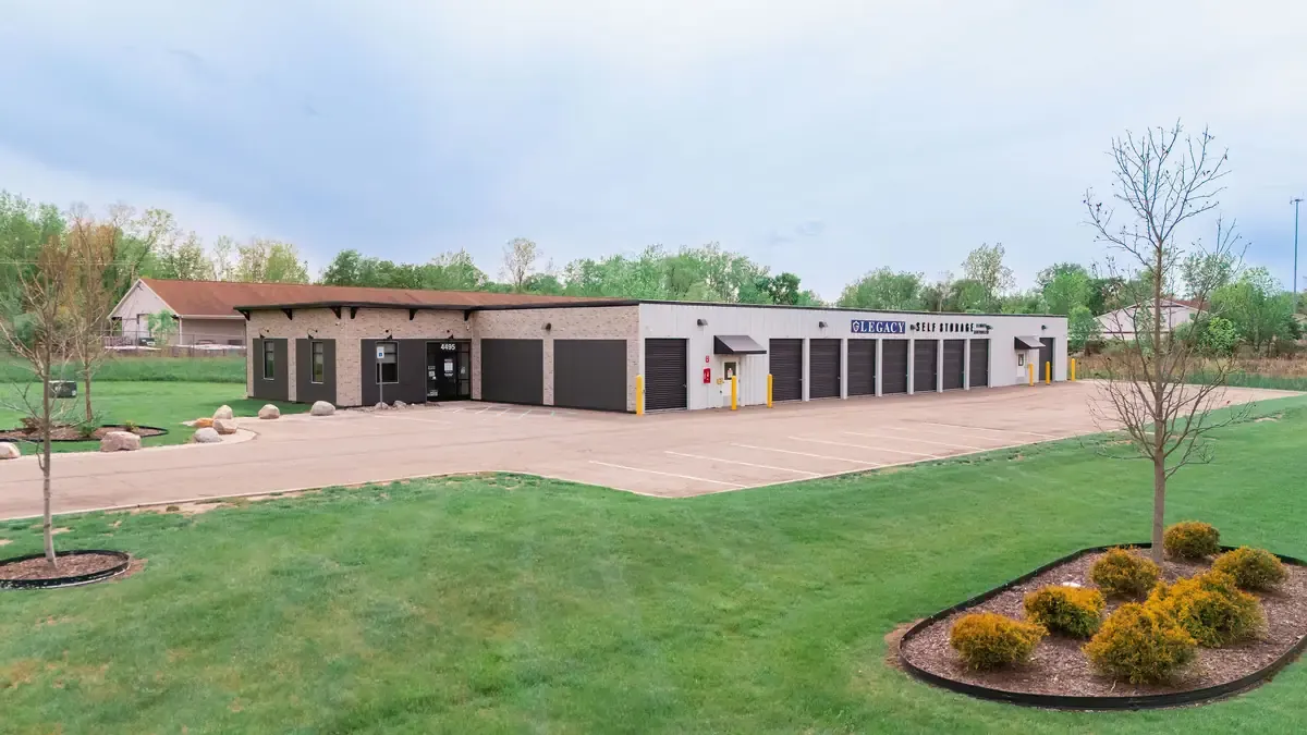 Legacy Self Storage Grand River facility and outdoor units